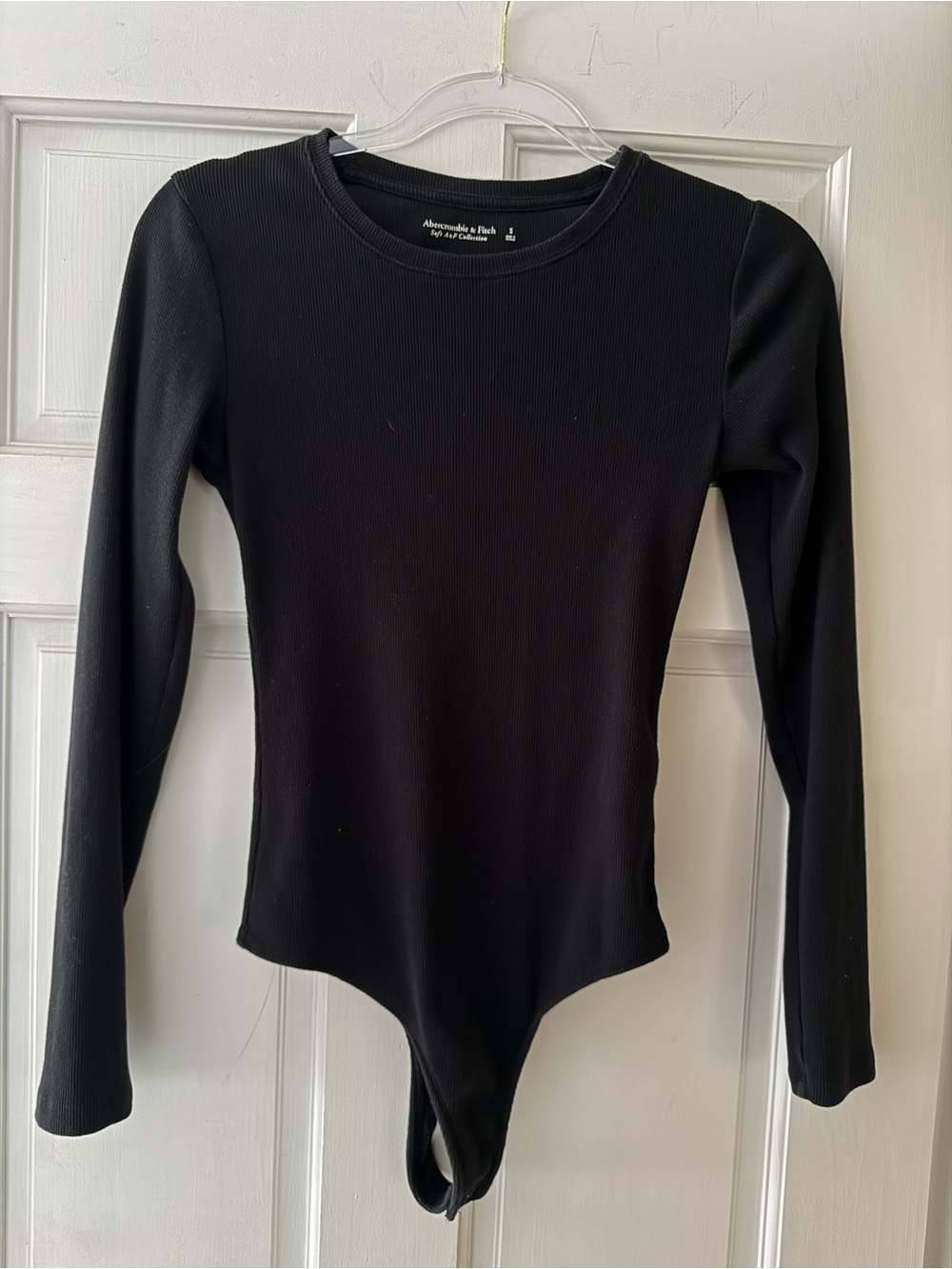 Abercrombie and Fitch Black Long Sleeve Thong Bodysuit